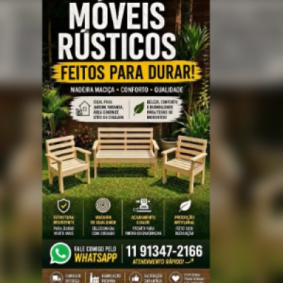 🌳 Bancos Rústicos em Madeira Maciça. 📲 Chame no WhatsApp...........