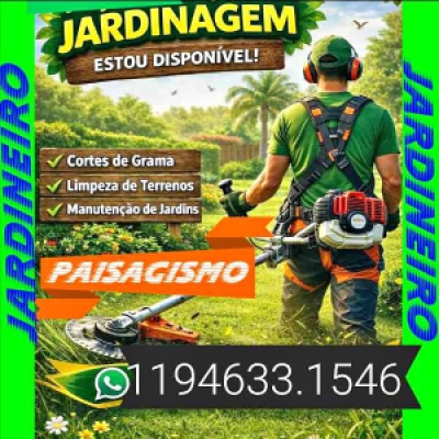 Jardineiro para Cortes de gramas, Manutenção de Jardim. Chame Zap........